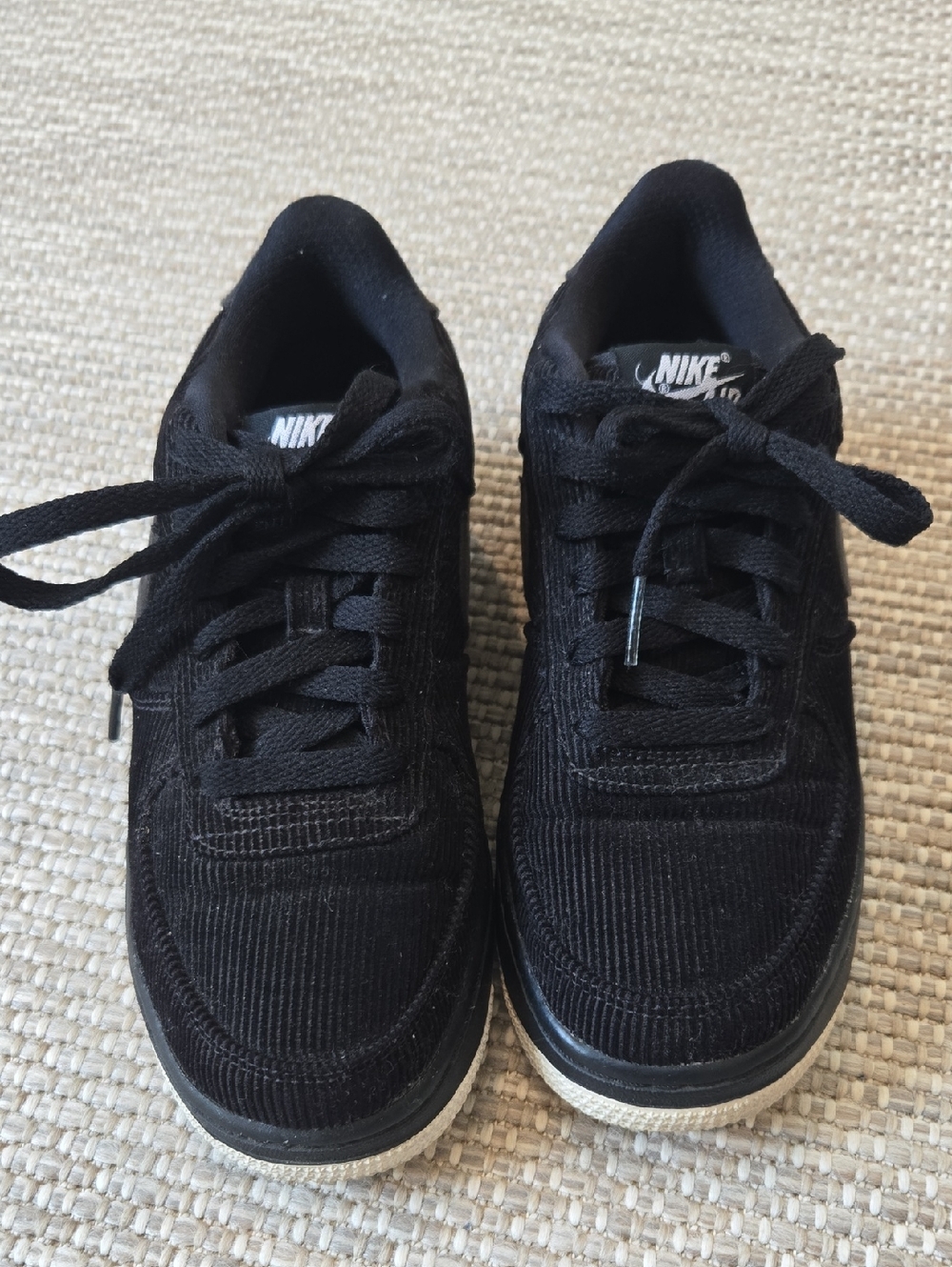 Nike Air Force 1 Black Corduroy 5.5Y - Picture 2 of 7